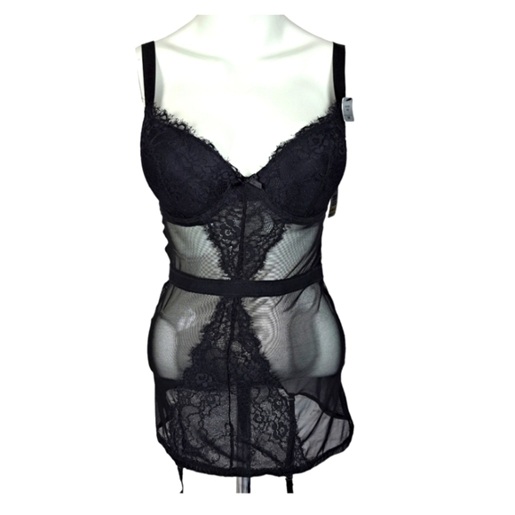 SOPHIE B Mesh Basque Lingerie - Picture 1 of 9